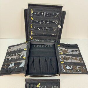 Flip 'N Dazzle Womens Tan Floral Embroidered The Ultimate Jewelry Organizer
